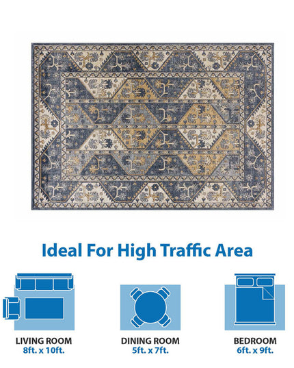 Tiled Border Area Rug