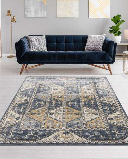 Tiled Border Area Rug