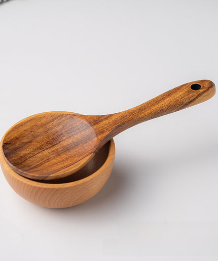 Seven-piece Set Solid Jujube Wood Kitchen Utensils Non-stick Pancake Frying Kitchenware Soup Spoon Leak Spoon Full Dinnerware