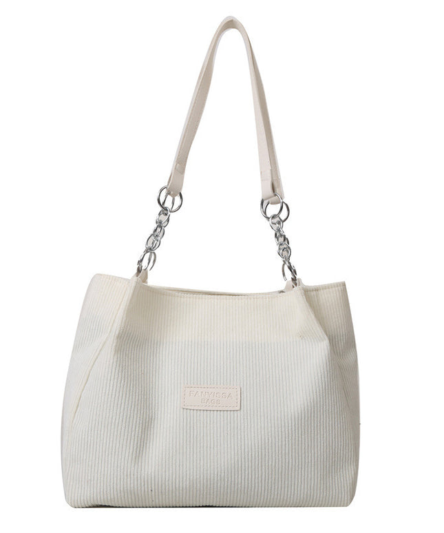 New Corduroy One-shoulder Tote Large Capacity Handbag For Women