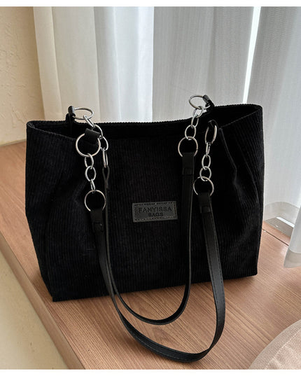 New Corduroy One-shoulder Tote Large Capacity Handbag For Women